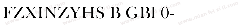 FZXINZYHS B GB1 0字体转换